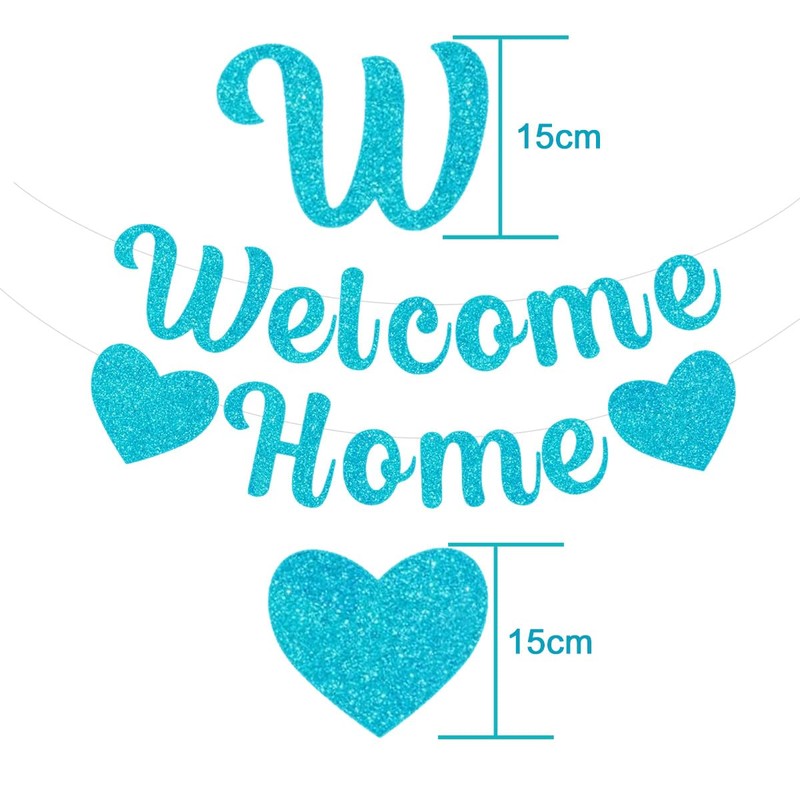 MDLLDM Welcome Home Banner,Welcome Home Decorations, Welcome Home Glitter Large
