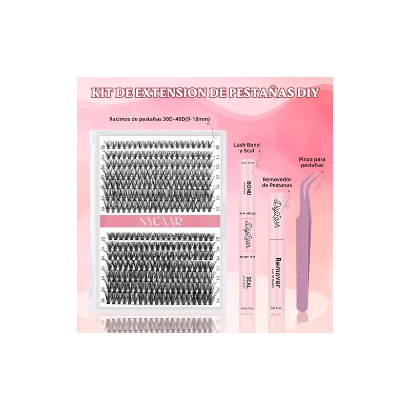 Extensiones Pestañas Diy, Kit De Racimos De Pestañas Mixto