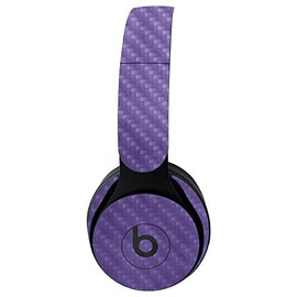 MightySkins Carbon Fiber Skin for Beats Solo Pro Wireless Headphones - Purple Airbrush | Protective, Durable Textured Carbon Fiber Finish | Easy to Apply, Remove, and Change Styles | Made in The USA