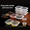 JOLAFUNBS 8 Set Double Compartment Snack Pot Reusable Snack Containers
