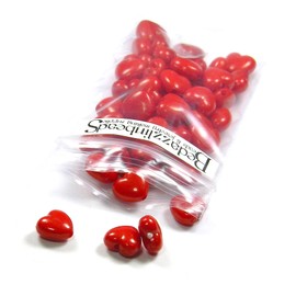 50 Bright Red Plastic Acrylic 10mm Heart Shaped Beads with 1.7mm Hole
