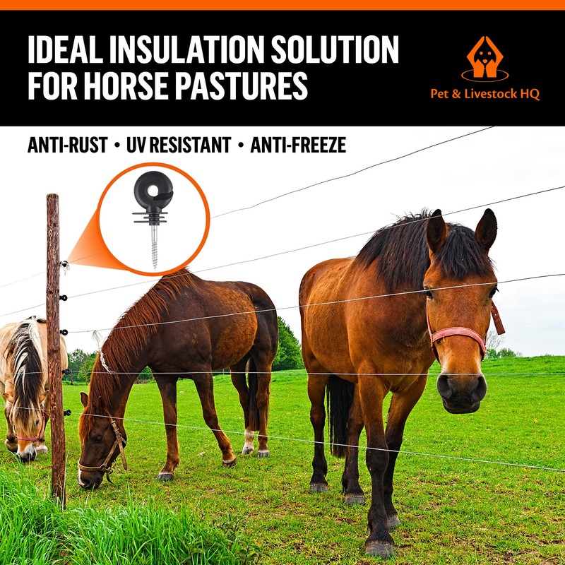 Electric Fence Insulators Screw-in Wooden Posts - Suitable for Polytape