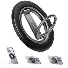 Lamicall Anillo MagSafe para Celular – Más Ángulos Soporte Magnético para Celular, Doble Bisagra Rotación Super Magnética Holder, Accesorios MagSafe S