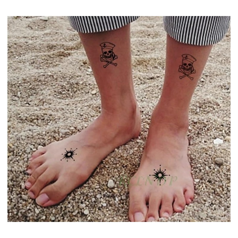 EROSPA® Temporary Tattoo Sheet - Skull / Skull with Snake