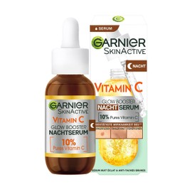 Garnier Night Serum with Vitamin C, Against Dark Spots and Tired Skin, Vegan Formula with 10% Vitamin C of Natural Origin, Brightening Night Serum
