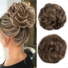 BwelsZJ Haarteil, lockig, gewellt, mit Gummizug, für Damen und Mädchen, natürliches Haar, hitzebeständige Fasern, voluminöses Haar