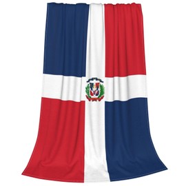 Cute Dominican Flag Blankets Soft Comfy Flannel Blanket Throws 80"x 60" for Bed, Couch,Sofa,Office, Camping