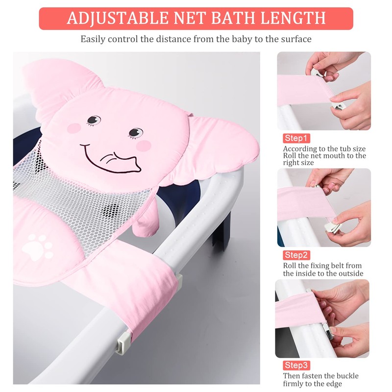 AIR&TREE Baby Bath Seat Support Net, Quick Drying, Adjustable, Comfortable,