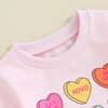 Dcohmch Toddler Girl Valentine's Day Outfit Pullovers Heart Letter Print