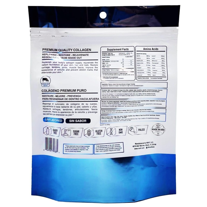 MOMOF4TRANSFORM MO4T Collagen Peptides- Collagen Powder- Hydrolyzed Collagen- Grass fed