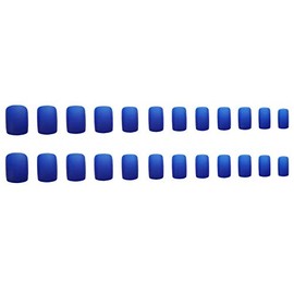 24pcs/set Press On Nails for Women Short Square False Nails,Blue Matte False Nails, Acrylic Fake Nails Full Cover Design Artificial Fingernails for Women Manicure Art Stick On Nails