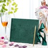 Panelee Wedding Guest Book with Pen Green Velvet Guest Book