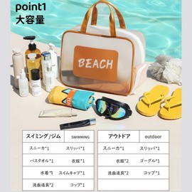 MARBEINE Pool Bag, Adult Beach Bag, Large Capacity, Wet and Dry Separation, Translucent Waterproof Vinyl Back, Girls Swim Bag, Boys Beach Bag, Kids Kids Pool Bag, Handbag, Swimming, Spa, Travel,