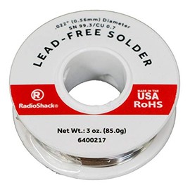 RadioShack SnCu 99.3/0.7 Lead-Free Solder, 0.022" Diameter - 3.0oz