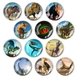 Glass Strong Animals Refrigerator Magnets,12 Pcs Decorative Magnets for Fridge Lovely Decor for Home Kitchen Office Whiteboard (Dinosaur Refrigerator Magnet)