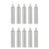 Mega Candles 10 pcs Unscented Silver Exquisite Mini Taper Candle,