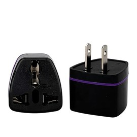 Universal US Japan Plug Adapter International AU UK EU to JP China Travel Adapter Electric Plug Converter Power Charger Socket (WN-06-Black-2pcs)