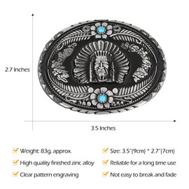 BBOTEN Native American Indian Chief Belt Buckle for Men, Indian Warrior Chief Head Tribal Western Celtic Belt Buckle