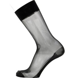 [Concept] by NAIGAI Men's Anti-Bacterial Deodorization See-Through Socks, 9.8 - 10.2 inches (25 - 26 cm), Black, Black
