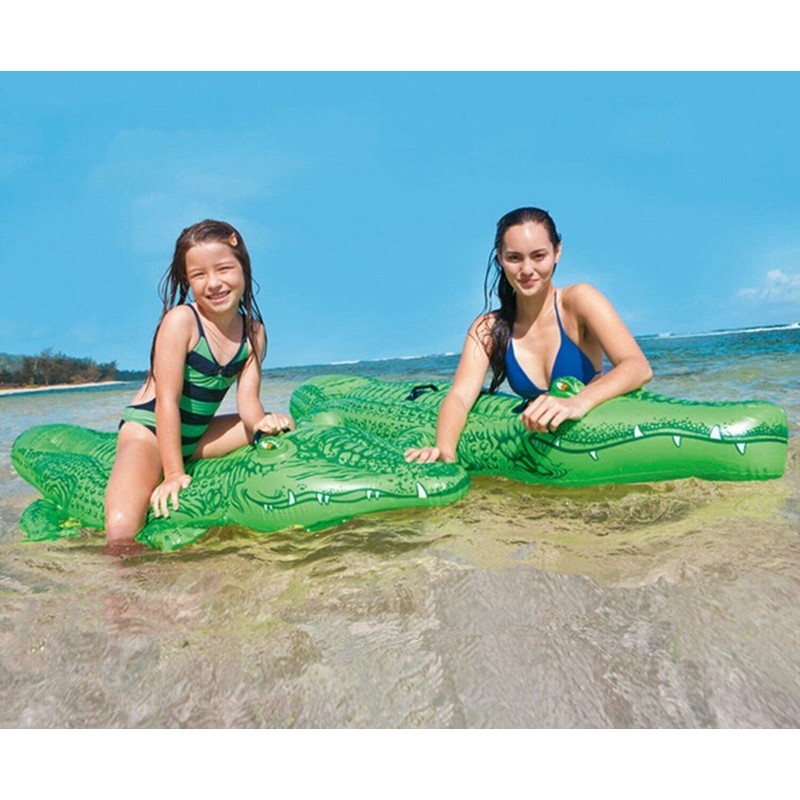 Ezzo Crocodile Pool Float - Inflatable Animal Ride-on - Swimming