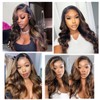haha Body Wave Ombre Lace Closure Wig Human Hair Brown