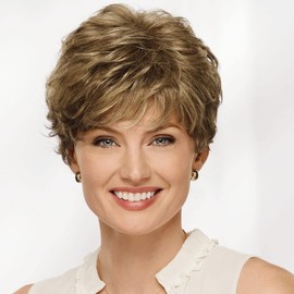 Paula Young Abby WhisperLite Wig Short, Lightweight Style with Chic, Cropped Layers/Multi-tonal Shades of Blonde, Silver, Brown, and Red