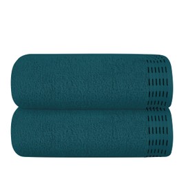 MALLONI HOME Cotton 2 Pack Oversized Bath Towel Set 28x55 inches, Large Bath Towels, Ultra Absorbant Compact Quickdry & Lightweight Towel, Ideal for Gym Travel Camp Pool - Teal