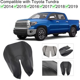 GXARTS Armrest Center Console Cover Gray Stitch Compatible with Toyota Tundra 2014 2015 2016 2017 2018 2019 Auto Leather Suture Console Lid Cover Replacement Black (Leather Part only)