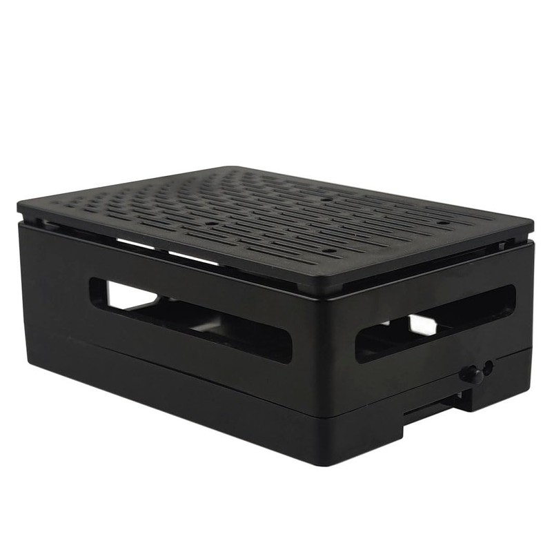 WEIYIXING Raspberry Pi 5 Case, Black ABS Case with Active
