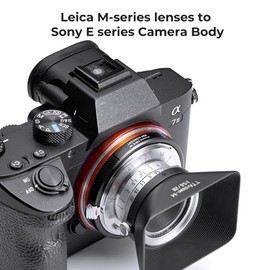 K&F Concept IV PRO L/M-NEX Lens Mount Adapter Manual Focus Compatible with Leica-M Lens to SONY-E NEX Mount Camera Body with Matting Varnish Design