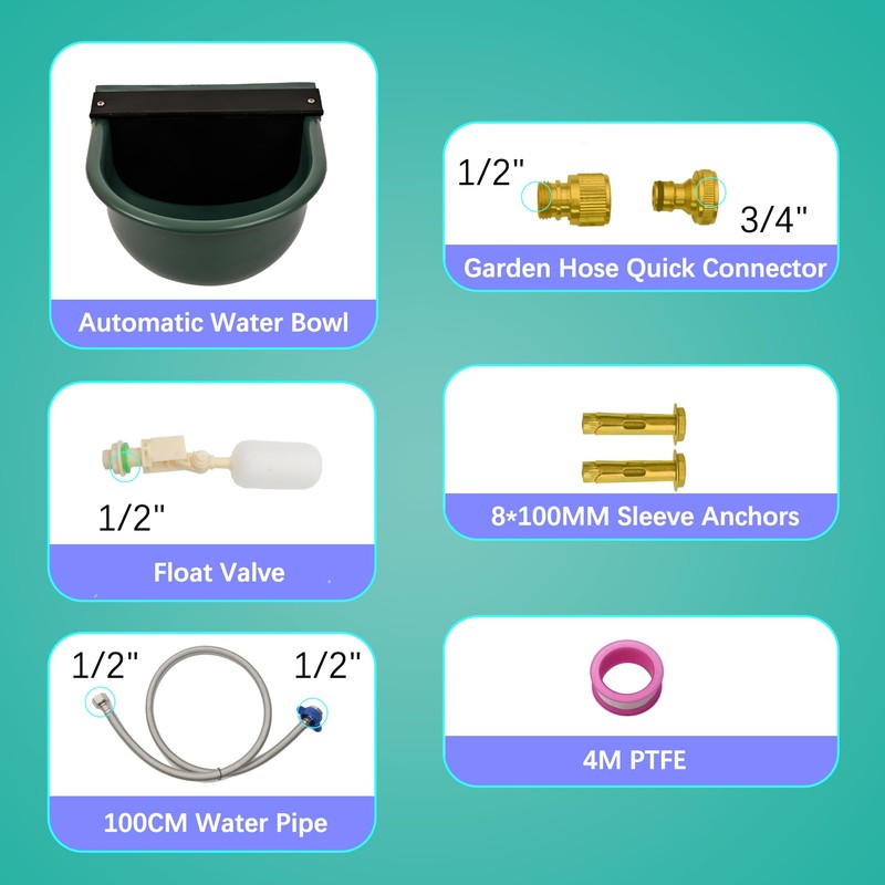 Boajf Automatic Dog Water Bowl 1 Gallon with Float Valve