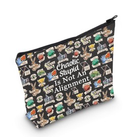 CYTING Funny RPG Cosmetic Bag Chaotic Stupid Is Not An Alignment Dice Makeup Bag D Gamer Gift