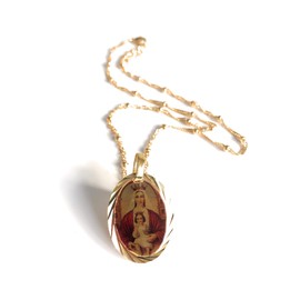 Virgen de Coromoto 18K Gold Plated 17.5 Inches Chain