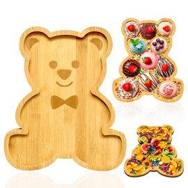Charcuterie Board Platter Bear Baby Shower Food Trays Wooden Trays Wood Baby Charcuterie Board Tray Large Serving Tray Fillable Box for Food Snack Fruit Birthday Party Decorative Platter