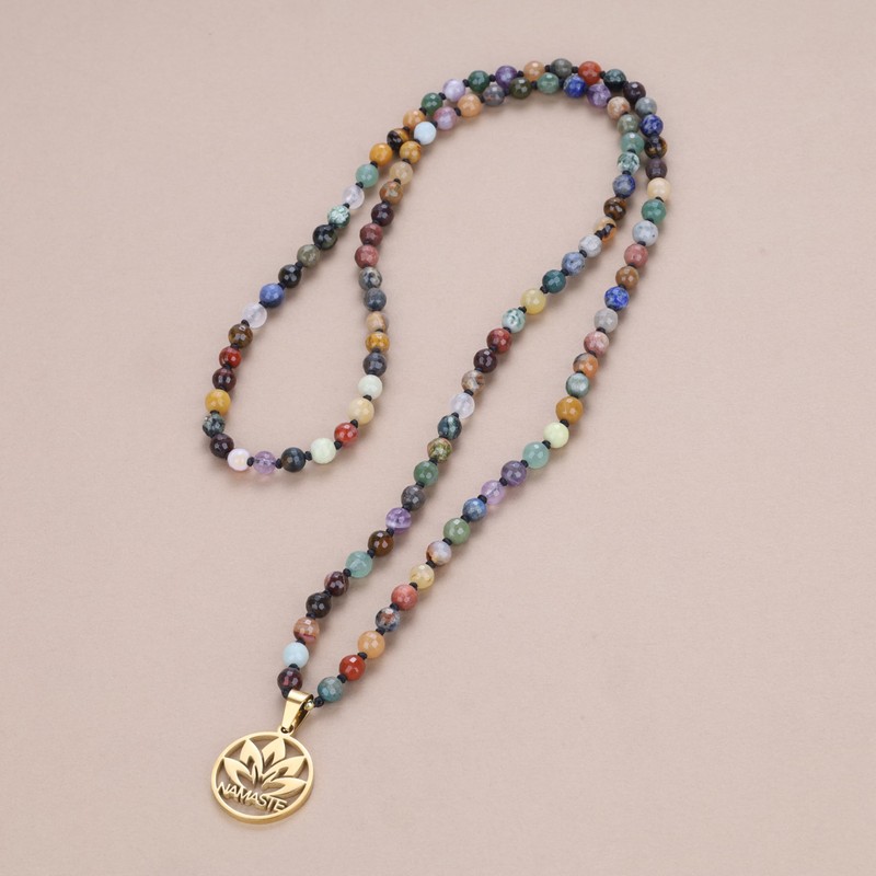 COAI 108 Mala Necklaces with Charms, Gemstone, Gemstones