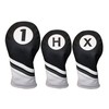 Majek Golf Headcovers Black and White Leather Style 1, H,