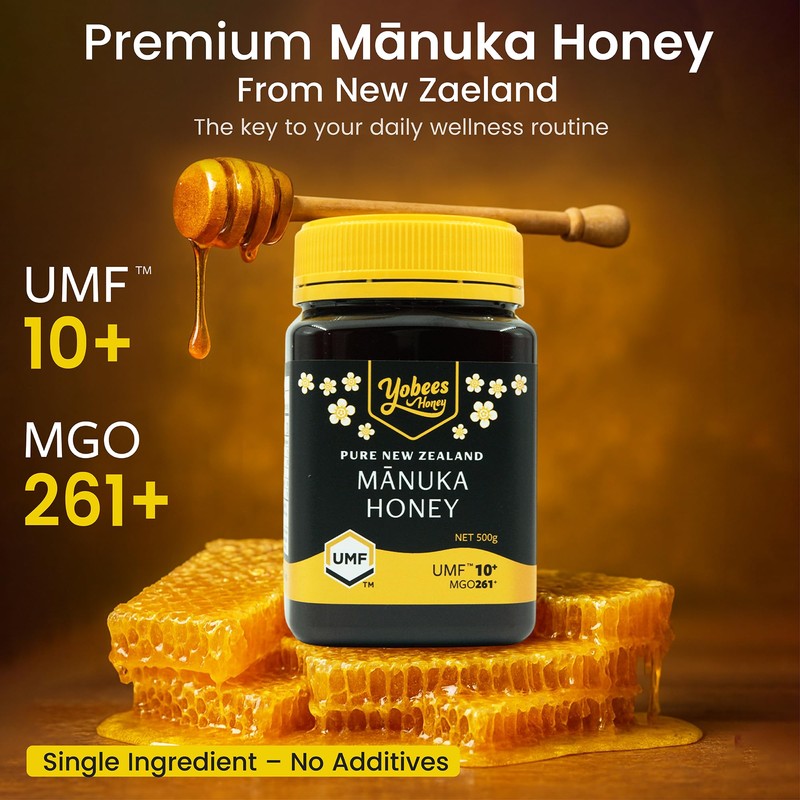 Yobees Honey Raw and unpasteurized New Zealand Manuka Honey Organic