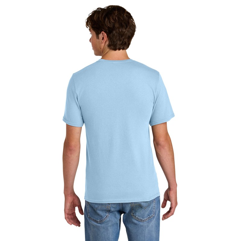 Joe's USA Lightweight Easy Cotton Tee-M-Ice Blue