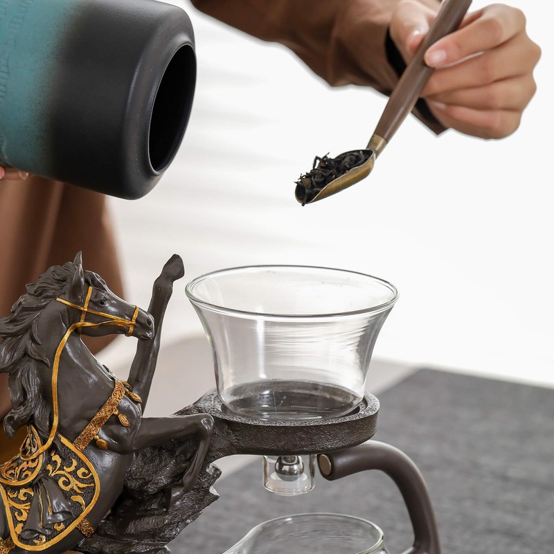 Glass Kungfu Teapot Set Tea maker with Infuser Semi Automatic