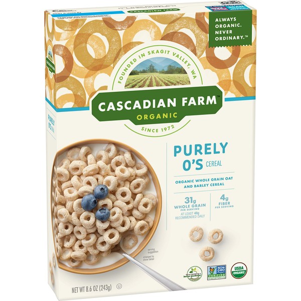 Cascadian Farm Organic Purely O's Cereal 8.6 oz (Pack of 12)