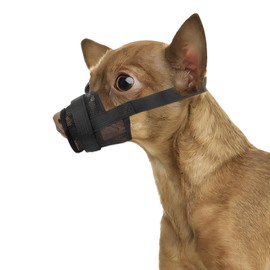 Byhoo Dog Muzzle Cover for Large Medium and Small Dogs Comfortable & Adjustable with Ultra-Breathable Soft Mesh Prevent Biting Barking and Chewing (Fits Mouth Size 7.09-9.45 Inches)