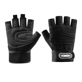 TOEECY Cycling Gloves Men or Women Half Finger Breathable Fitness Gloves Gel Shock Absorbing Non-Slip Unisex for Cycling MTB Fitness (Black/M)