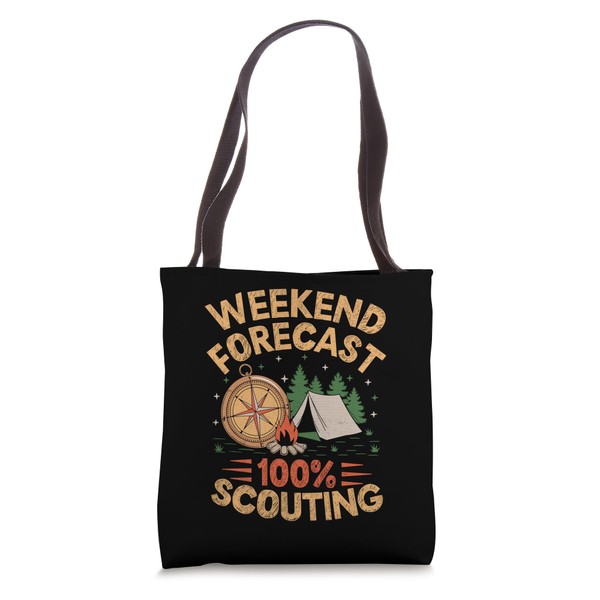 Weekend Forecast Camping Scouting Scouts Scout Tote Bag