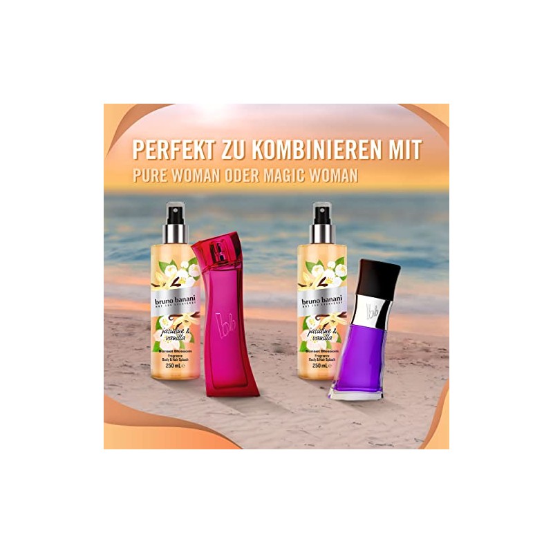 bruno banani Sunset Blossom Body Splash, lebhaft sommerliches K√∂rperspray f√ºr