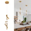Vloitgol Spiral Led Pendant Light Fixtures, 5500K Gold Modern Led