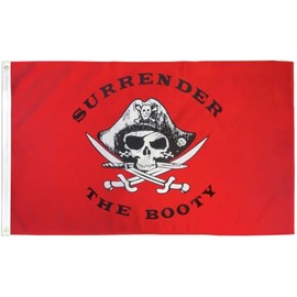 2'x3' Surrender The Booty Flag Jolly Roger Pirate Skull Outdoor Banner 2x3 100D
