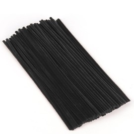 Pipe Cleaners, 100 Pieces Black Chenille Stems Craft, 12 inch Long Fluffy Pipe Cleaners for Creative DIY Art Craft Projects, Home Decoration Supplies (6 mm x 30 cm, Black)