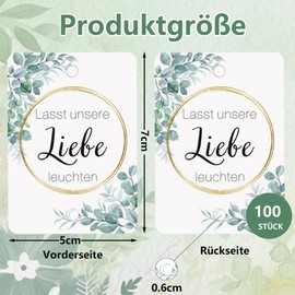 Glamifyr Pack of 100 Sparklers Wedding Labels, Glow Sticks Wedding Let Our Love Light, Star Splash Wedding Double Perforated Cards, Wedding Accessories for Sparklers (Eucalyptus)