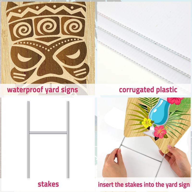 2 PCS Tiki Bar Surfboard Yard Signs Surfboard Beach Signs
