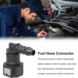 Fuel Line Connector, Fuel Line Connector, Hose Coupling, 90 Degree Quick Connector, Car Fuel Line Hose, Plastic Connector 7.89 mm ID6, Pack of 2